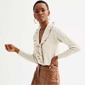 Elegant Cream Cardigan Sweater